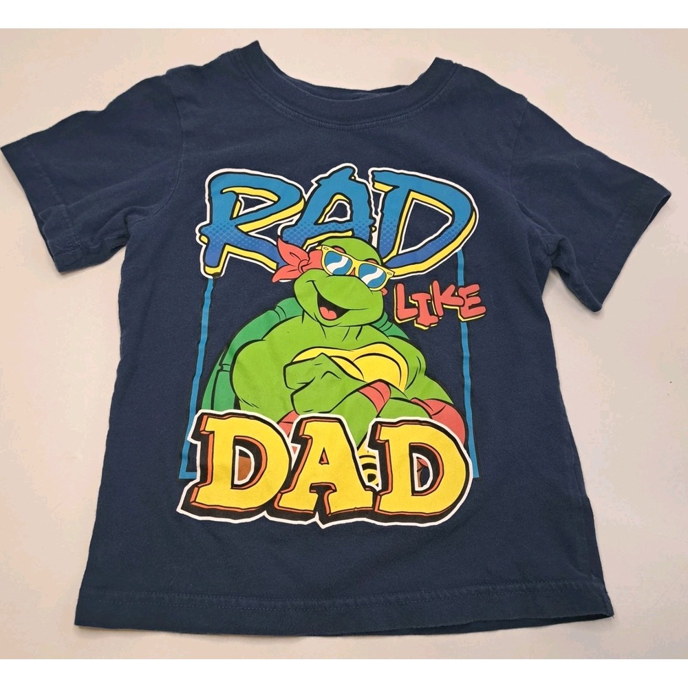 TMNT Rad Like Dad T-shirt Boys 3T Black Teenage Mutant Ninja‎ Turtles Gift 90s
